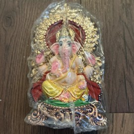 6” Handmade Colorful Painted Lord Ganesha Clay Sculpture Statue- USA Seller