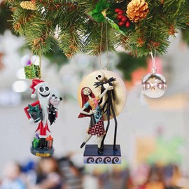 Nightmare Before Christmas Ornament Decorations, 5PCS Stocking Cap Funny Santa Ornament Decorative Xmas Decor Ornaments