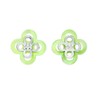 Tory Burch KIRA CLOVER STACKED STUD (Silver/Mint)