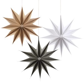 EASY JOY 12-Pointed White Paper Star Christmas Decorations Ceiling Tree Decorations Room Hanging Decorations Hanging Lampshade Christmas Holiday, Baby Shower,Weddings, Birthday Party Decorations