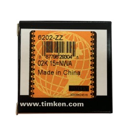 TIMKEN 6202-ZZ, 2pack,Double Metal Seal Bearings 15x35x11mm, Pre-Lubricated and Stable Performance and Cost Effective, Deep Groove Ball Bearings.