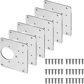6 PCS Cabinet Hinges Repair Plates, Stainless Steel Kitchen Cabinet Door Hinge t Fixing Screws Kit Cupboard Door with Holes for Furniture Cabinet Drawer Cabinet
