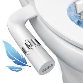 Bidet Attachment for Toilet, Ultra-Slim Dual Nozzle Bidet Attachment Adjustable Water Pressure Non-Electric Fresh Cold Water Bidet Toilet Seat Attachment for Feminine and Rear Wash