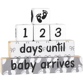 Pregnancy Announcement, Baby Reveal Countdown Due Date Blocks- Weeks/Days Until Baby Arrives, Announcing Pregnancy Countdown Blocks, Expecting Parents New Mom Gender Reveal Baby Shower Gifts