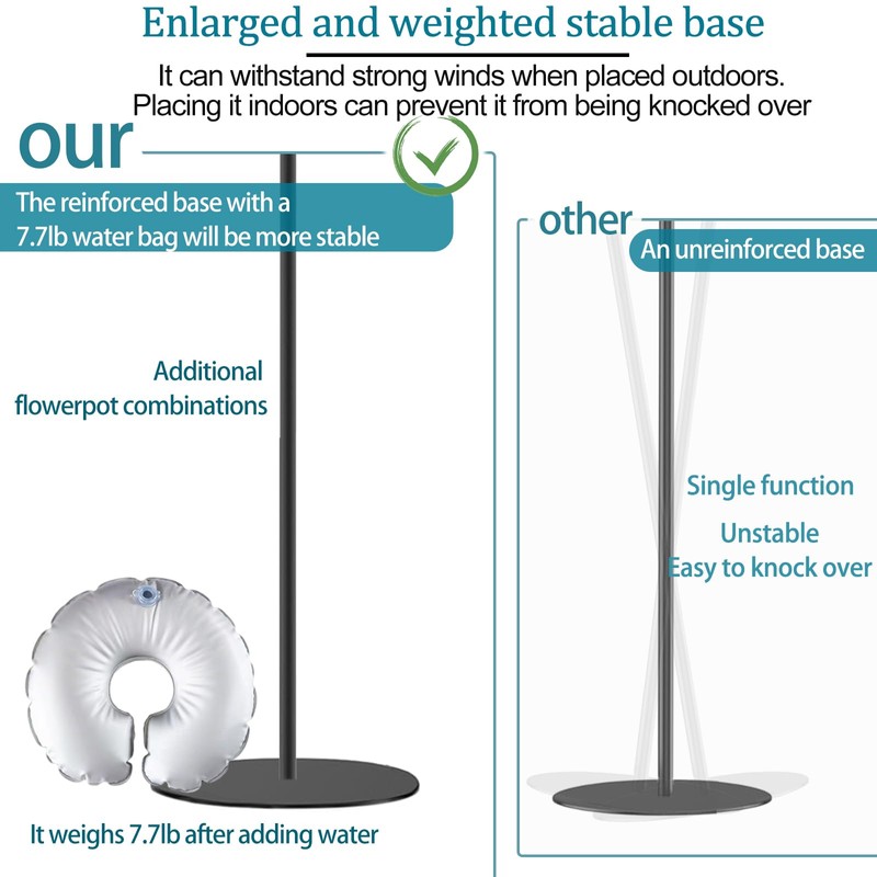 Vorriop Upgraded 75" Shepherds Hook Stand，Bird Feeders，Extra Large Wind Chime