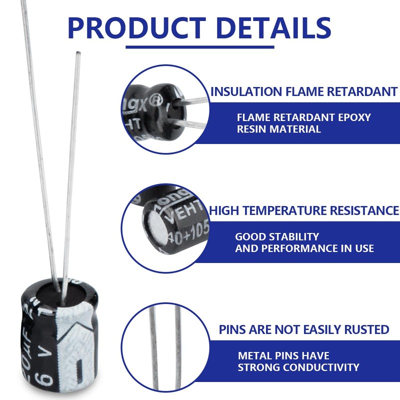 Innfeeltech Electrolytic Capacitors 220uF 16V Aluminium Radial Electrolytic Capacitors Pack