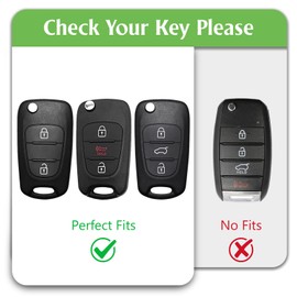 WORCAS TPU Smart Key Fob Case Protective Cover Compatible with Kia 2012-2014 Rio/2010-2013 Soul,2/3 Button Flip Folding Keyless Entry Car Accessories(Green)
