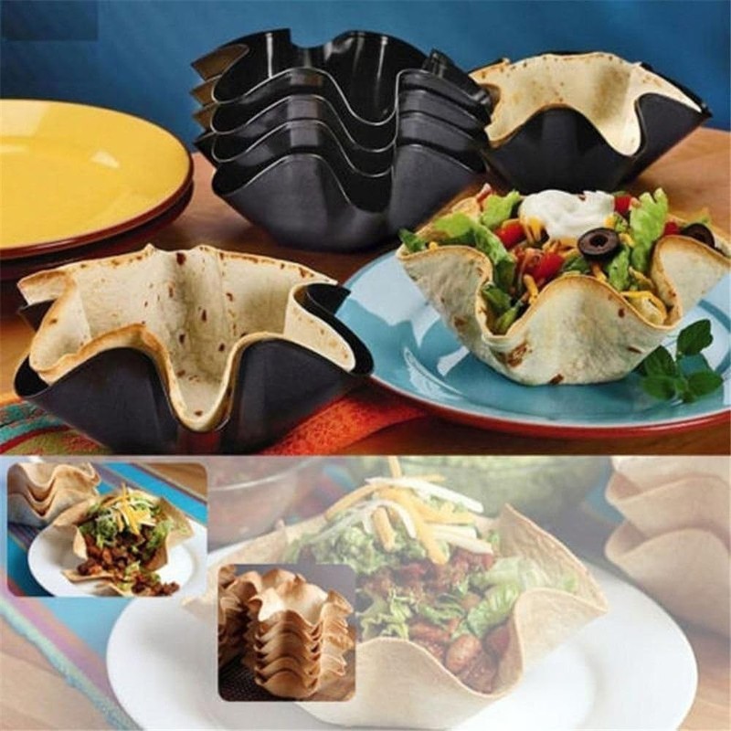 AQEENURA Tortilla Pan Set - Nonstick Large Taco Shell Bowl,