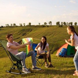 Edge by Body Code Portable Camping Rocking Chair, 198Lbs Capacity with Carry Bag & High Back