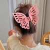 2 Pcs Large Butterfly Hair Clips, Pink and White Hollow