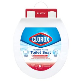 Clorox Round Beveled Plastic Toilet Seat with Easy-Off Hinges – Wiggle-Free Design