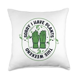 Raised Bed Gardening Tool Set Gifts For Beginners Sorry I Have Plants This Weekend Ideas Gardening Throw Pillow, 18x18, Multicolor