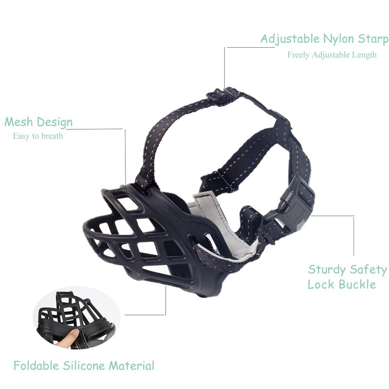 OHCOZZY Dog Muzzle, Basket Muzzle for Small, Medium and Large