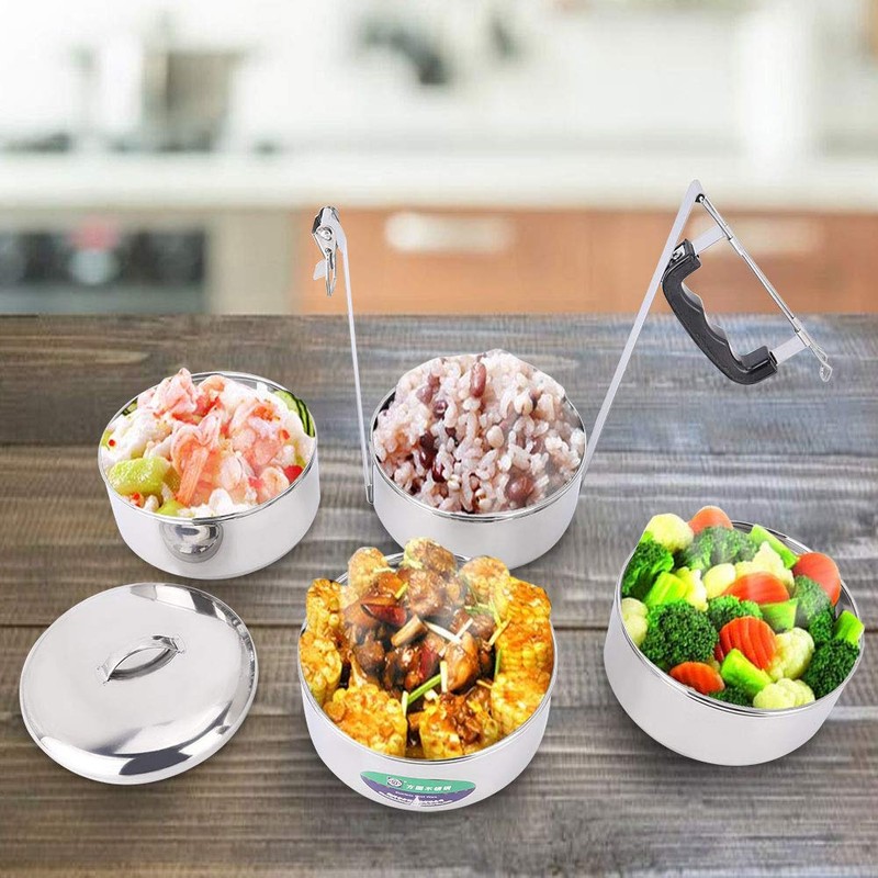 Sunicon 4 Layers Stackable Leak Proof Thermal Lunch Boxes, Thick