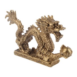 Zerodis Feng Shui Ornament Ornaments Craft Home Office Brass Good Luck Dragon Chinese Dragon Statue
