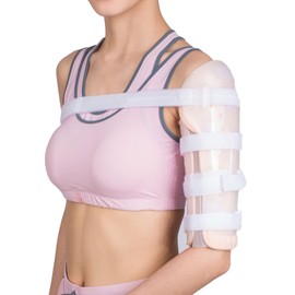 Férula de fractura humeral para fractura de eje humeral para parte superior del brazo, hombro, brazo, fractura de húmero de hueso largo, ligera y transpirable (XL)