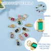 Hobbspring 16Pcs Micro Pave Cubic Zirconia Charms 8 Colors Rectangle