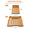 Large Bamboo Kitchen Utensil Drawer Organizer Expandable Flatware Silverware Tray
