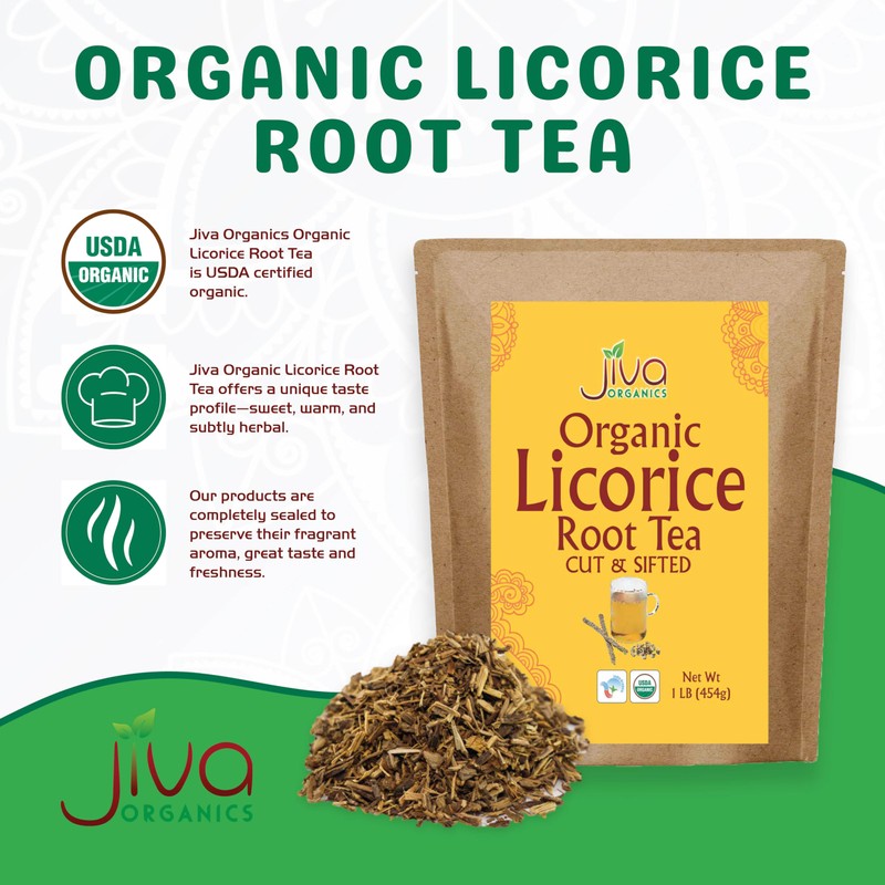 Jiva Organics Organic Licorice Root Tea (Cut & Sifted) Bulk