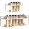 Yagizaai Expandable 1-Tier Metal Shoe Rack (H:10"), Adjustable Width 14.9"-23.6",