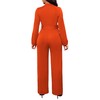Casual Jumpsuits for Women Elegant Orange Button Down Long Sleeve