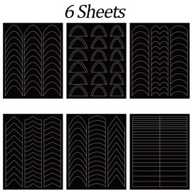French Tip Manicure Edge Auxiliary Nail Stickers Decals 3D Self -Adhesive French V-Shaped Nail Stencils Designer Nail Decoration Supplies for Women Girls Nail Art Accessories 6 Sheets