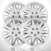 Elite Auto Chrome 4-Pack of 16' Push-on Silver Hubcaps fit