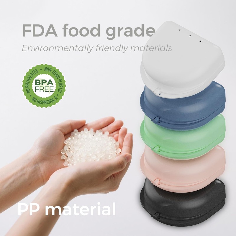 Retainer Case, Compatible with Invisalign, Aligner Case with Vent Holes,