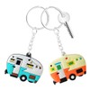 AOEVUIR 2 Pcs Keyring Caravan Camper Keyring Motorhome Decoration Retro