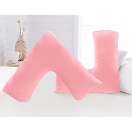 Luxury Microfiber V-Shaped Pillowcase – Ultra Soft, Breathable & Wrinkle-Resistant – Support Pillow Cover for Pregnancy, Nursing & Orthopedic Comfort – Machine Washable (Pink)