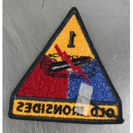 Cold War 1st ARMORED DIVISION US ARMY PATCH OLD IRONSIDES Green Merrowed Edge