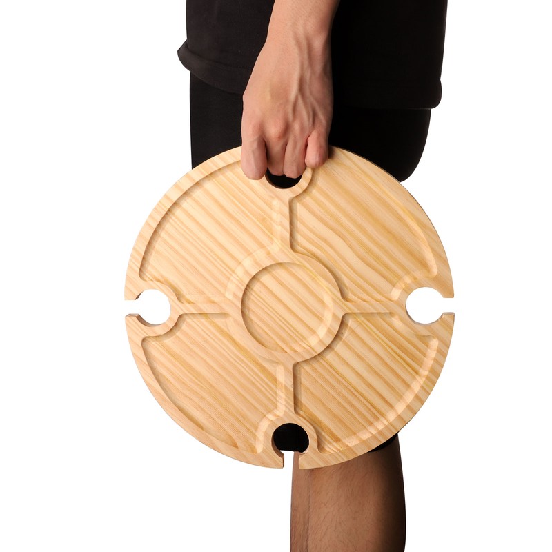 Outdoor Wine Table Portable Folding Wine Table Wooden Wine Glasses