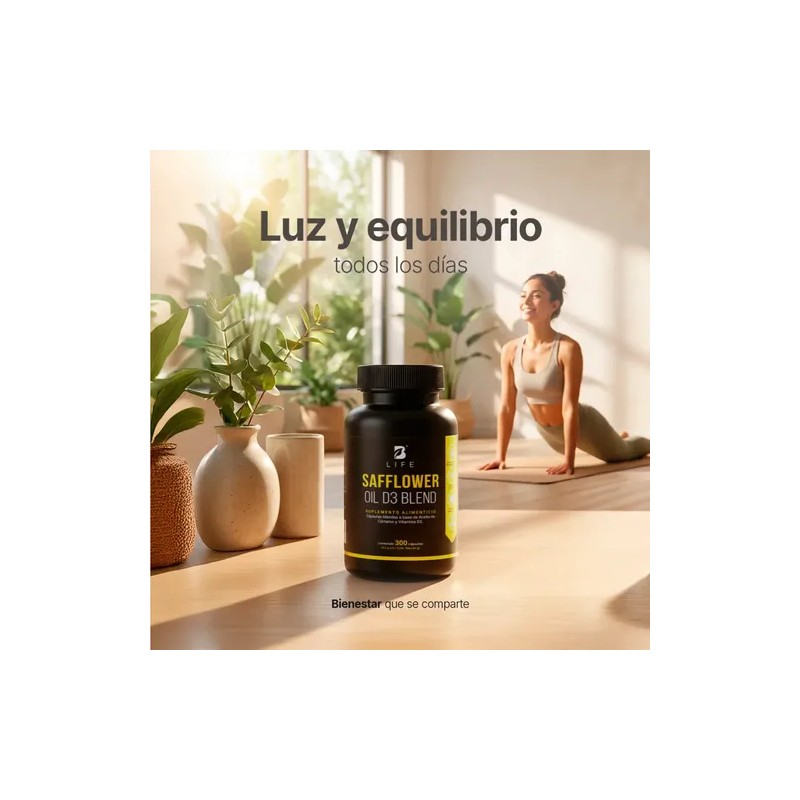 Safflower Vitamina D3 400 Ui 300 Cápsulas con Aceite De