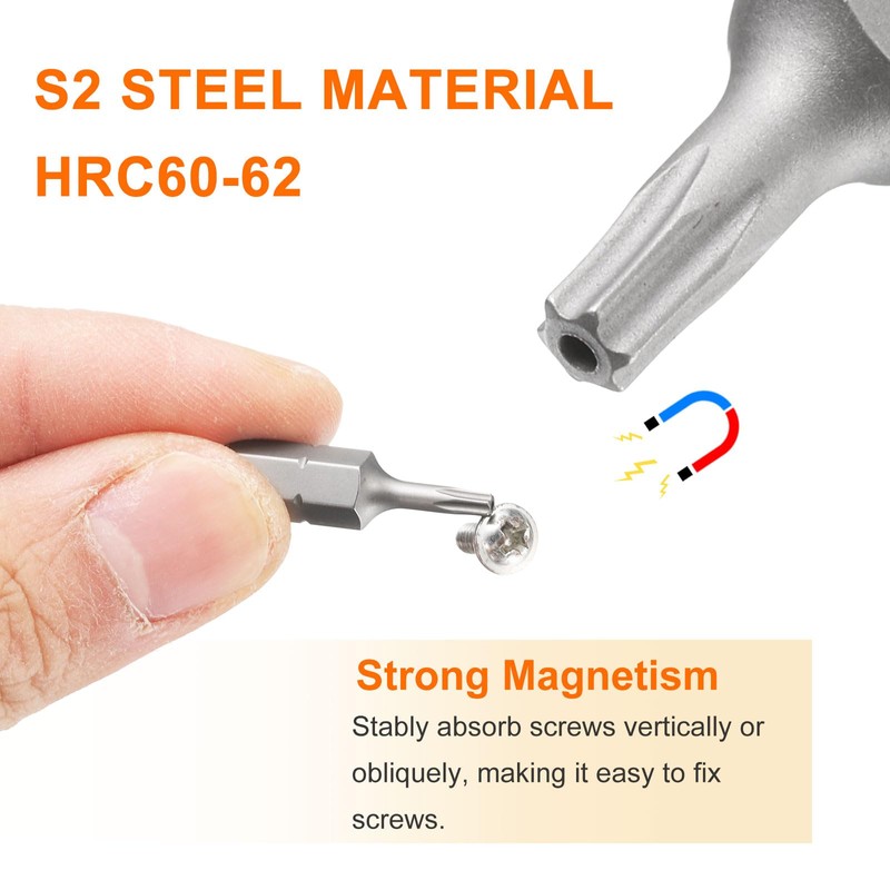 sourcing map 10pcs T15H Torx Screwdriver Bit 1/4" Hex Shank