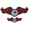 QPS Flying Eyeball Embroidered Jacket Vest Back Patch- 2PC- 10"