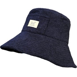 FUTUREFOX SAUNA Sauna Hat, Men's, Towel Fabric, Washable, Large Size, navy