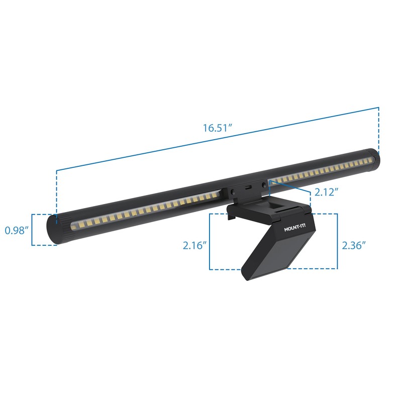 Mount-It! Monitor Light Bar, USB-Powered LED Lamp with Stepless Dimming