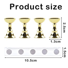 JLPDMT Nail Stand, 3 Sets Nail Stand For Painting Nails, Nail Art Practice Stands, Reusable Nail Tips Stand, False Nail Art Tools, Used for Female Nail Practice(Golden)