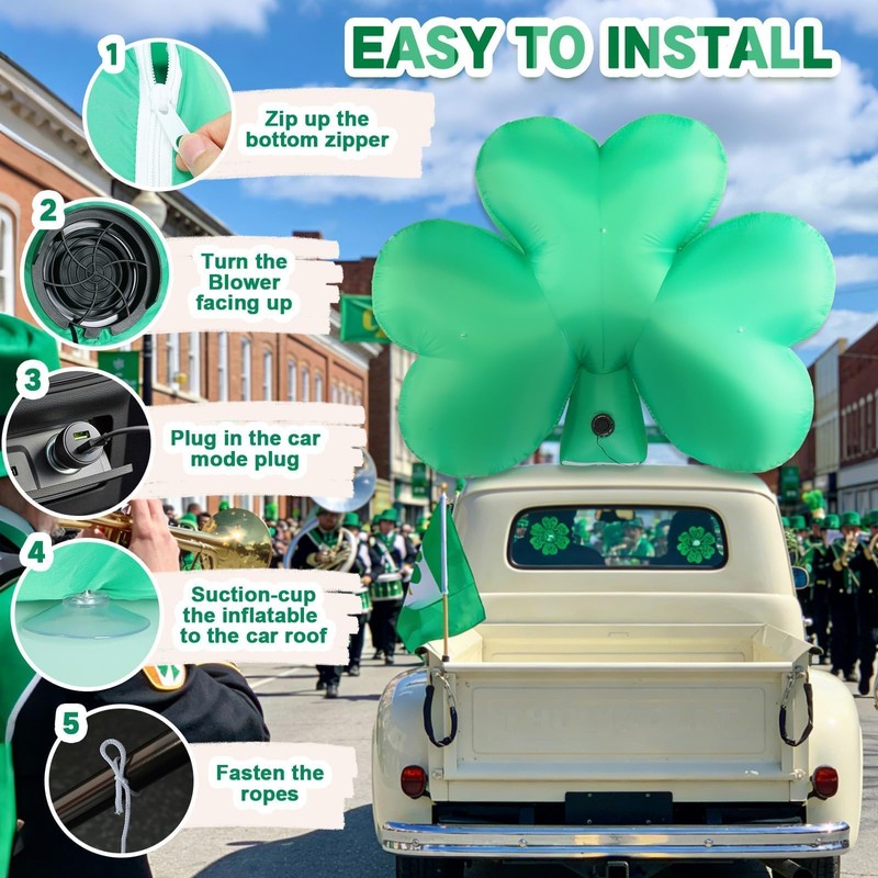 Wabolay 5FT St Patricks Day Inflatables Decorations Outdoor Blow Up