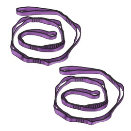 PATIKIL Daisy Chain Straps, 2 Pack Strong Climbing Strap Adjustable Nylon Chain Sling with 8 Loops for Aerial Yoga Hammock Swing, Purple
