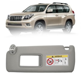 Dasbecan Gray Left Driver Side Sun Visor Compatible with 2010-2023 Lexus GX460 2009-2023 Toyota Land Cruiser Prado KDJ155 /KDJ150 Replace# 74320-0G030-B0