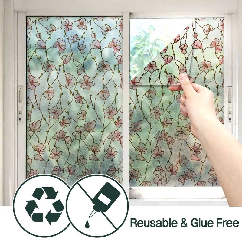 UNI Window Film Static Clings Non Adhesive 3D Stained Glass