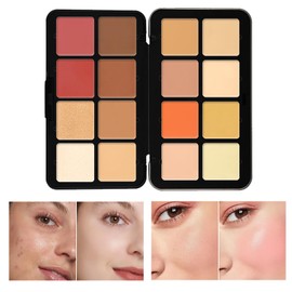 Hinourisha 16 Colours Foundation Concealer Palette + 11 Makeup Brushes, Blush Palette, Highlight & Contour Pro Palette, Makeup Sets, Cosmetics Cream Contour Kit, Blendable, for Light and Dark Skin