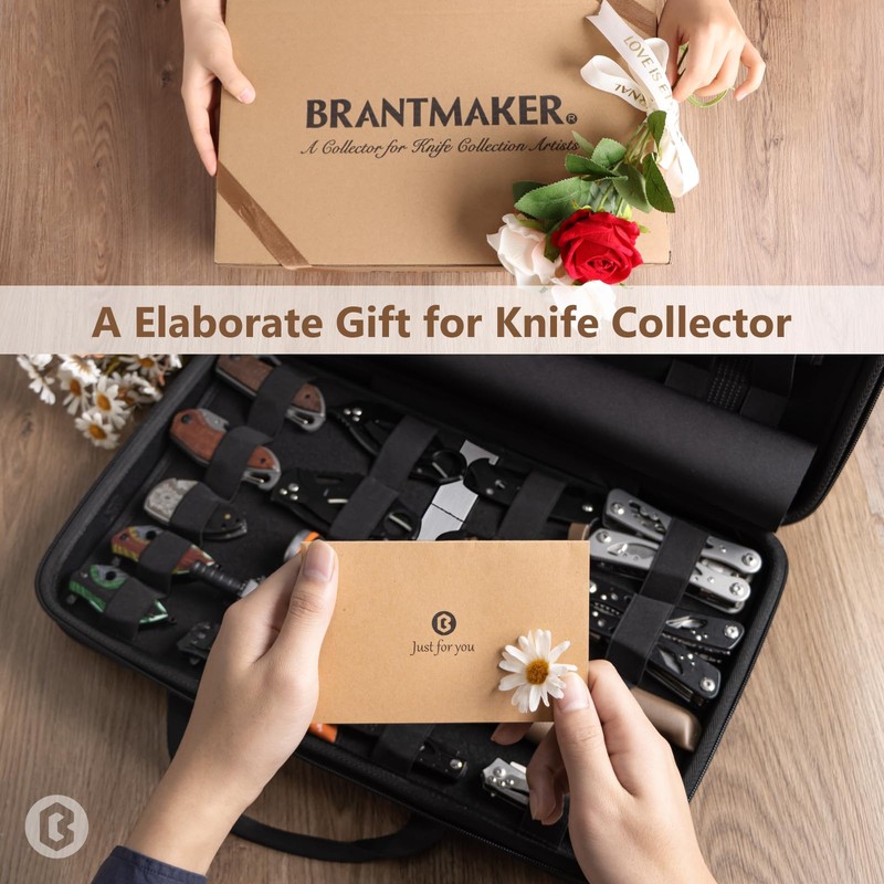 BRANTMAKER Knife Display Case, Knife Case for 61+ Pocket Knives,