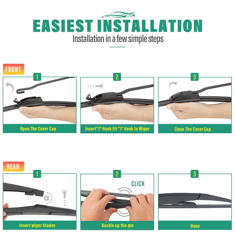 26" 17" 12" Windshield Wiper Blades Replacement for Nissan Rogue