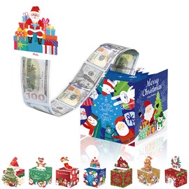 Christmas Money Box for Cash Gift,Merry Christmas Pull Surprise Money Gift Box for Kids/Adult Presents,Funny Pull Cash from Money Case Novelty Festival Cash Drawer for Christmas Surprise