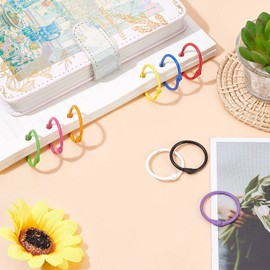 anillos de carpeta de hojas sueltas para llaveros, anillos de tarjetas, anillos de clip para anillos de libros, escuela, hogar u oficina (50 unidades de 1.18 pulgada), Colorido, S