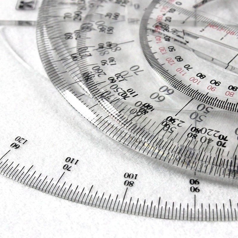 Clear 360 Degree Protractor Ruler, Plastic Circular Protractor Round Circle