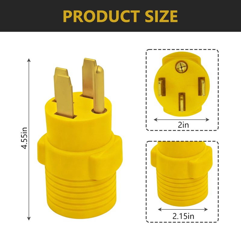 NEMA 14-50P to 14-50R Extension Adapter, 50 Amp Extension Plug