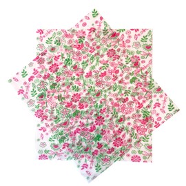 ZZJ 150pcs Flower Patterned Wax Food Paper Liners for Picnic, Greaseproof, Waterproof, Hamburger Wrapping Tissue